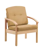 RO - 01 křeslo čalouněné koženkou Holy, dřevěné HOLY BE 3 - koženka světlá káva